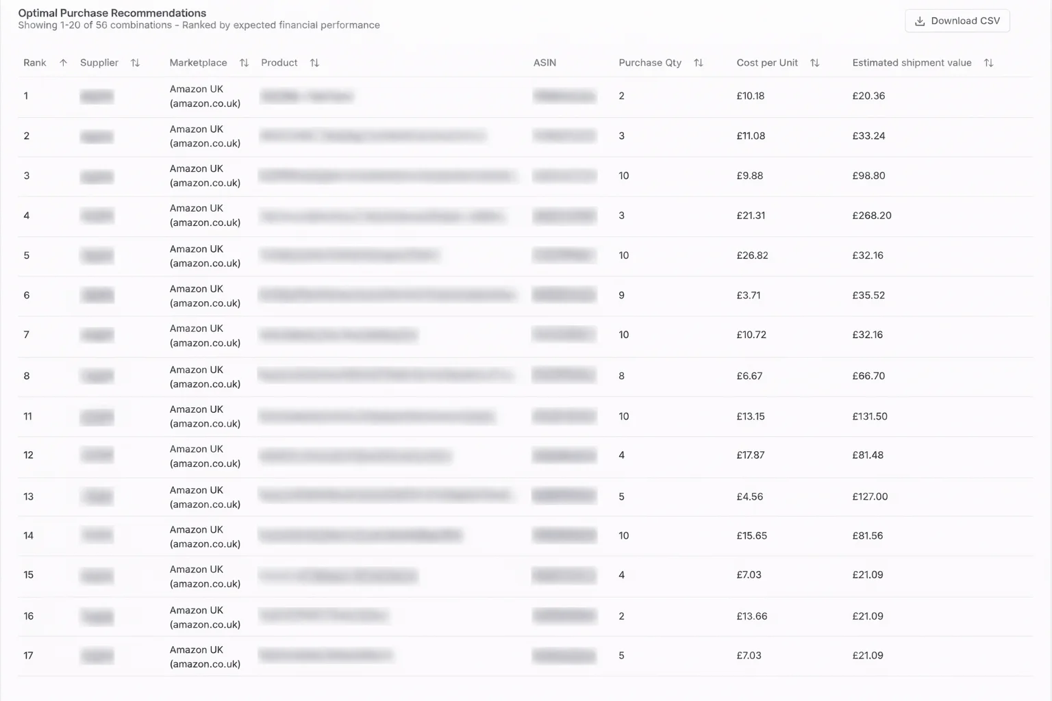 Shopping List Interface